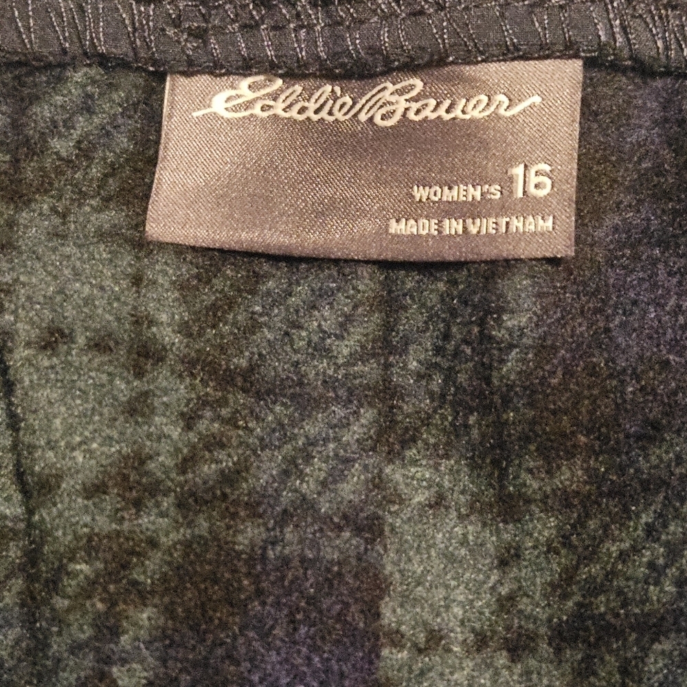 Women's Eddie Bauer Fleece Lined Pants: Nany w/Navy/Green Plaid Fleece: Size- 16 - Picture 5 of 11